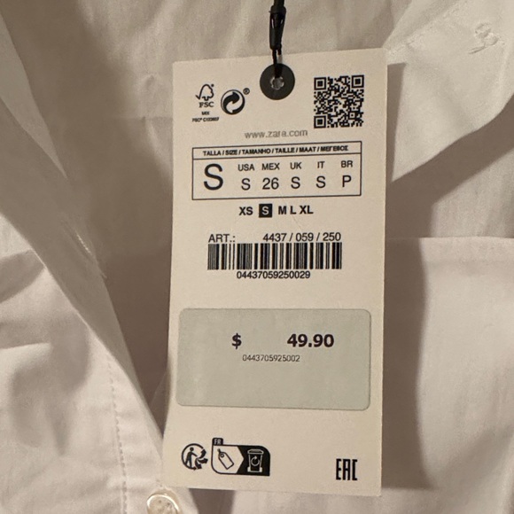 Zara Women's White Button Down Shirt - Picture 2 of 4